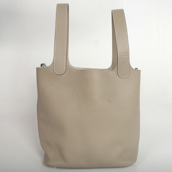 1048DG Hermes picotan MM Bag in pelle clemence in grigio scuro